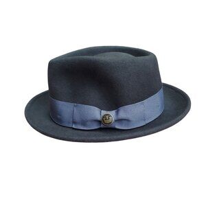 Goorin Bros Charlestowne Gray Wool Short Brim Pork Pie Fedora Hat Size M